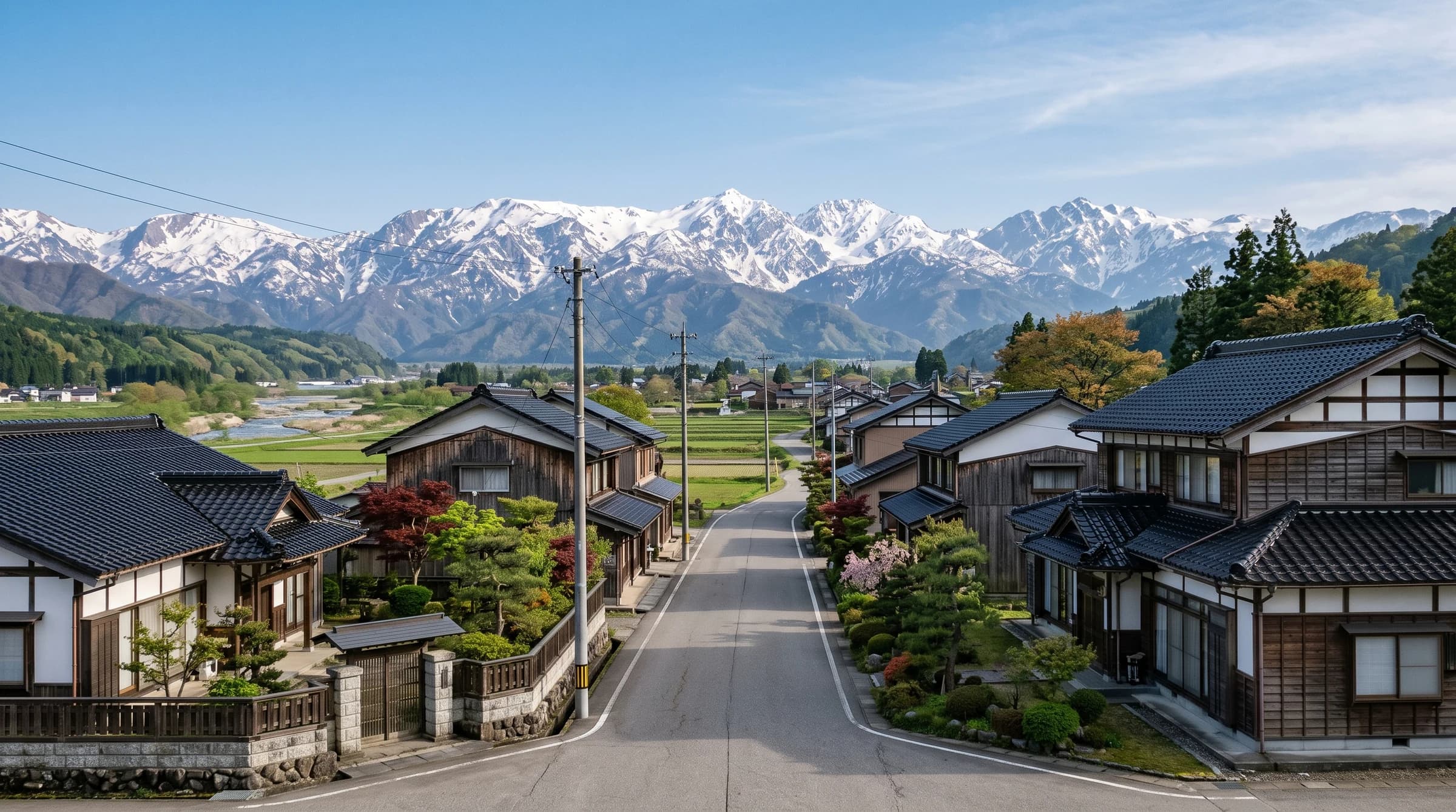 富山県の住宅地の風景